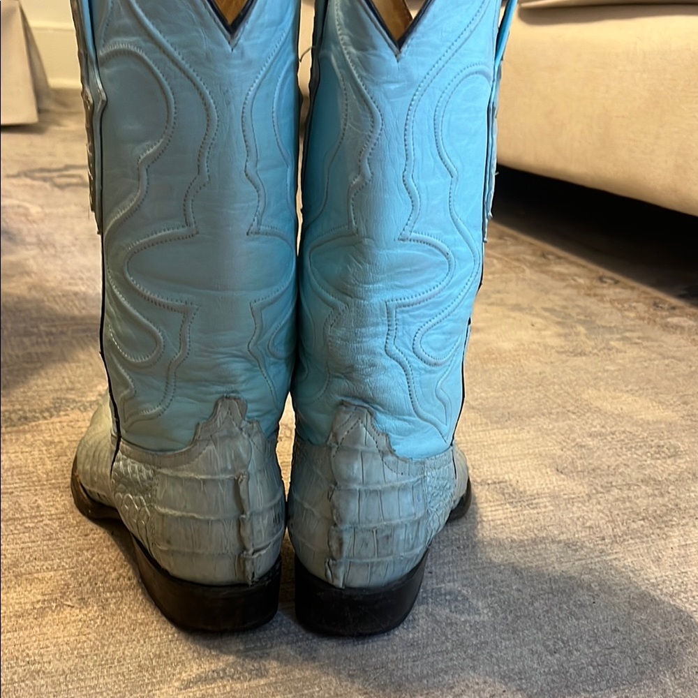 Wild West Aqua Caiman Crocodile Cowboy Boots - Picture 8 of 10